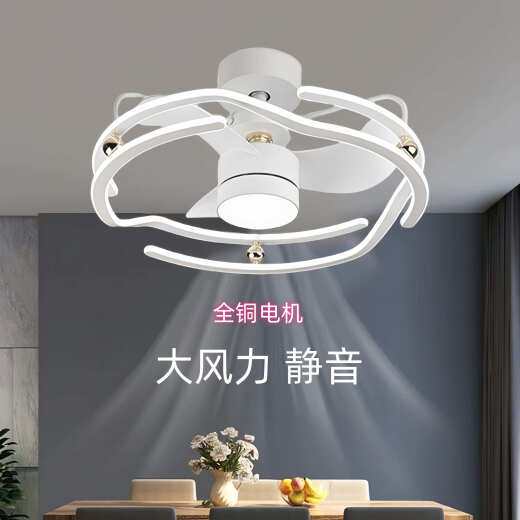 欧普2025年新款隐形吊扇灯大风力家用餐厅饭厅卧室电风扇一体吊灯静音 隐形款9227/黑60CM变频遥控+直接