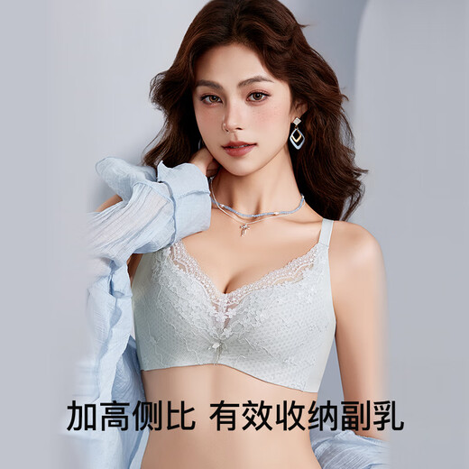 茜施尔（SHCER）夏季新品内衣女薄款小胸聚拢无钢圈胸罩收副乳防下垂文胸A3828W 神秘黑 70B