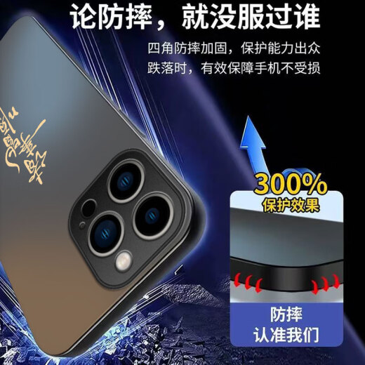 CANGFAN Apple 16Pro Case de teléfonos móviles iPhone 16Pro Caso de protección de inclusión completa A3294 Silicona SLUCTONE SOFT SOFT 16PRO NUEVO CASA ANTI-FALL ANTI-FALL Simple creativo creativo y mujeres Grafito Negro [Todo va bien] Sentón de piel Matte 16Pro