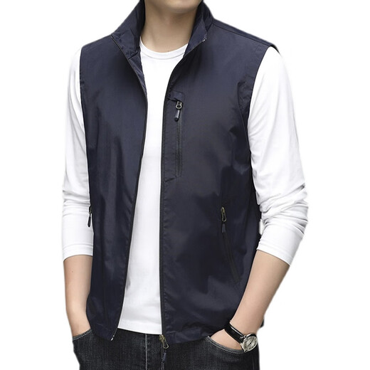 
Classic Car (LAOYECHE) Spring and Summer Vest Stand Collar Outdoor Trend Leisure Sports Fishing Vest Workwear Vest Men's Quick Dry Jacket 686 Military Green XL