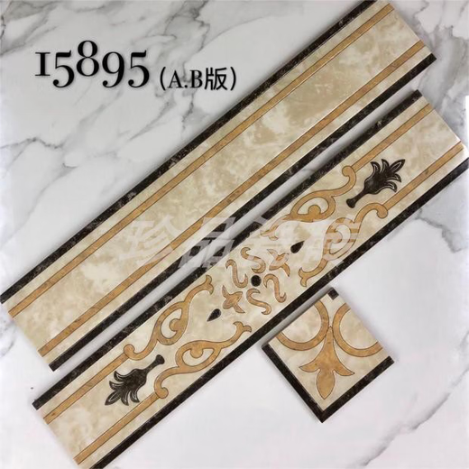 咏幻镀金800x150瓷砖地板砖波导线 缐客厅饭厅厨房微晶石腰线 缐瓷砖 15869 单片价格