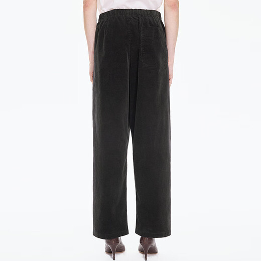 JNBY/Jiangnan Buyi [Same Model in Shopping Mall] 25 Autumn New Product Casual Pants Women Corduroy Wide Leg Pants 5P9E12190 001/Black S