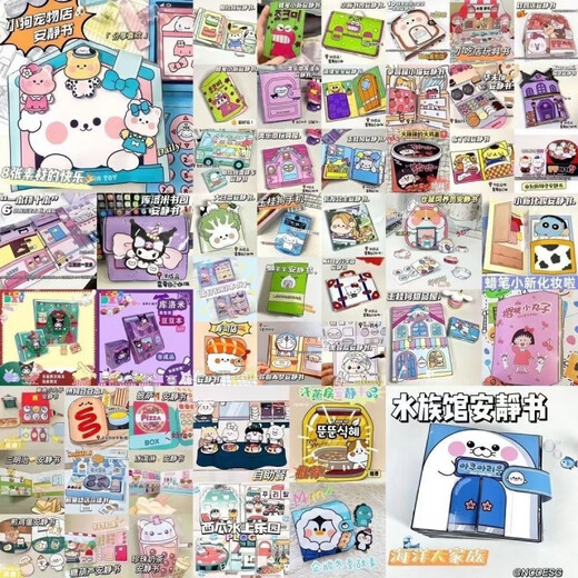 映棠48本豪华全套ins三丽鸥玩具女孩子DIY手工玩具 无脑入48套安静书【带材料】