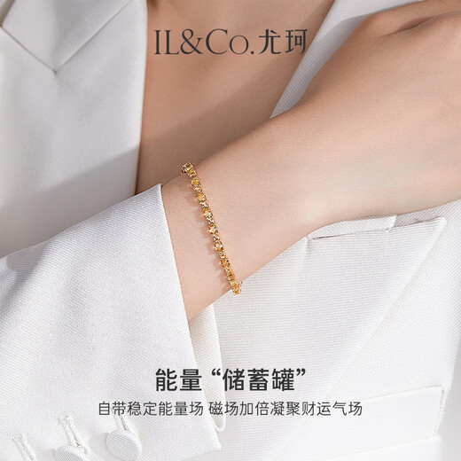 IL&CO Youke Citrine Bracelet Women's S925 Silver Color Gemstone Bracelet Chinese Valentine's Day Gift for Women
