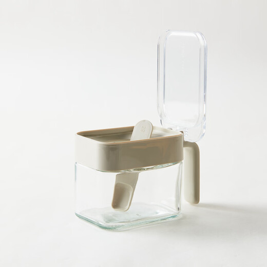 NITORI Home Furnishing Kitchen Spice One-Handed Spice Box Square Glass Spice Jar 2-piece Set White 2-piece Set 300ml