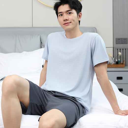 Pyjamas TTPMER pour le coton d'été masculin à manches courtes plus minces de vêtements de maison décontractés chinois minces peut être porté à l'extérieur de 9928 [H SUIS à manches à manches courtes pour hommes] 175 L [Recommandé 100-130 Jin [Jin est égal à 0,5 kg]]]]