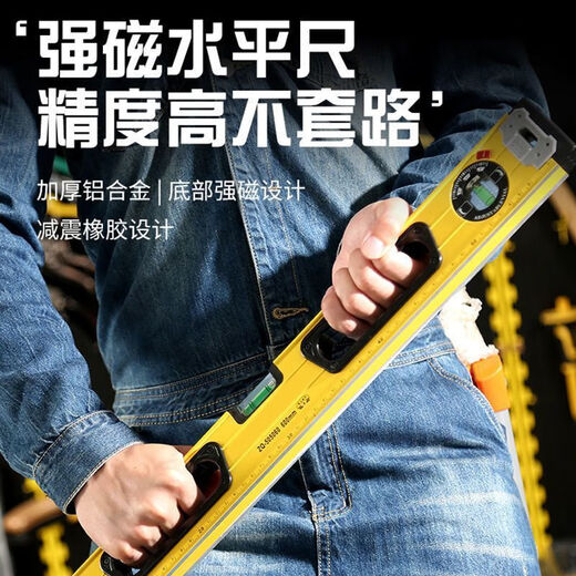 FANCYCHIC High-Precision Level Level Magnetic Aluminum Alloy Mini Level Decoration Measurement Level Balance Ruler Relying on the Ruler Strong Magnetic Super Precision-Aluminum Alloy 300 Level Plus