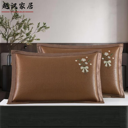 MPPMCK [High-end Light Luxury] 2025 new pillow case for home use one-pair summer ice silk cool cool mat pillow core cover single ice 679-7 purple forest pillow case (one-pair) 48cmX74cm