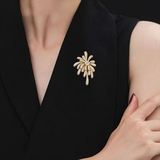 Exquisite brilliant fireworks brooch women's suit corsage brooch accessories cardigan coat temperament decoration Firework beads A105