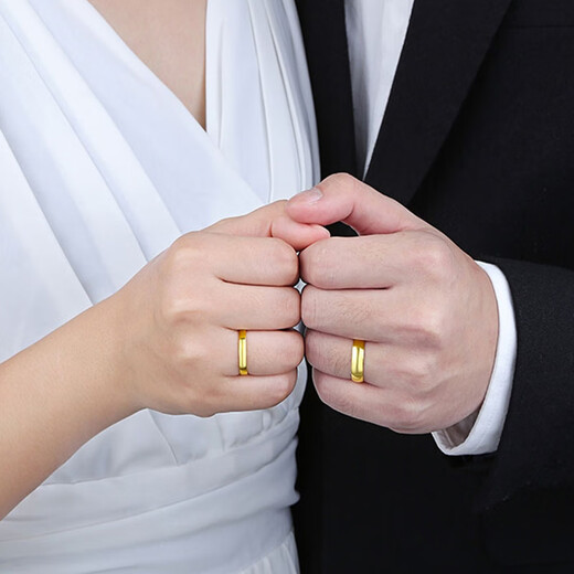 Xiyuanxiang Jewelry Pure Gold 999 Gold Ring Plane Aperture Larger and Wide Smooth Gold Ring Birthday Gift Gold Weight 13.69g