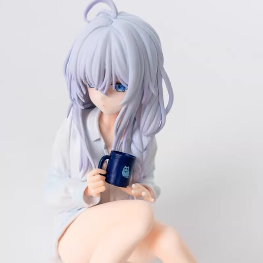 NetMitting Witch Journey Figuren sitzen Pyjamas Ireena Anime Zweidimensionales Melancholie Schönes Mädchen Model Ornament Geschenk Wasserbecher Irea-11 cm sitzende haarlose Decke