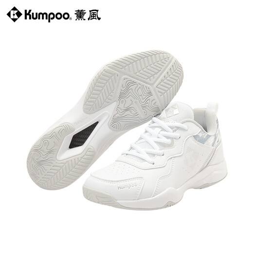 薰风（KUMPOO）2025新款羽毛球鞋掠影D21 透气防滑耐磨熏风专业运动鞋 白/银 42