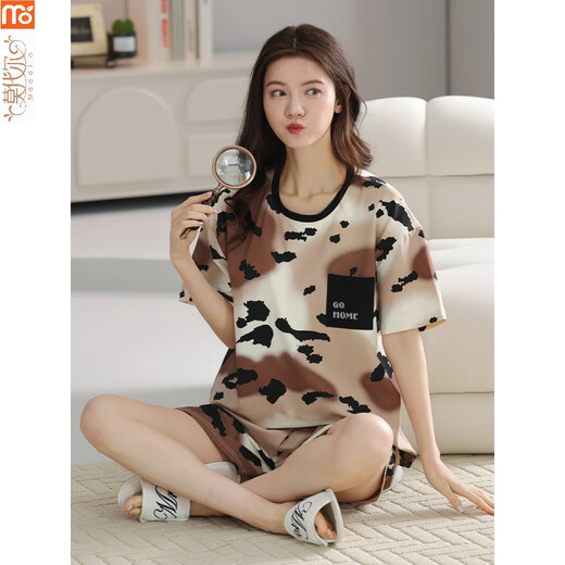 Modal pajamas for women in summer 2025 new cartoon set short-sleeved cotton Korean style thin style for outdoor wear Y9858 M