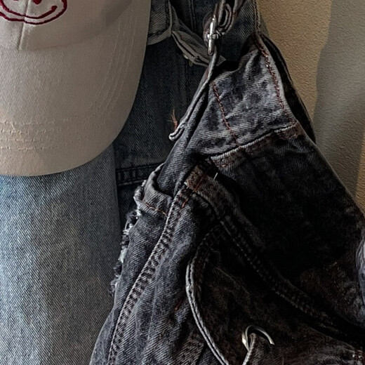 Retro Nischendesign Sinn für Denim-Tasche Tasche eine Schulter mit großer Kapazität Leinwand Tasche Mode Frauenklasse Rucksack SN-9901# Schwarz