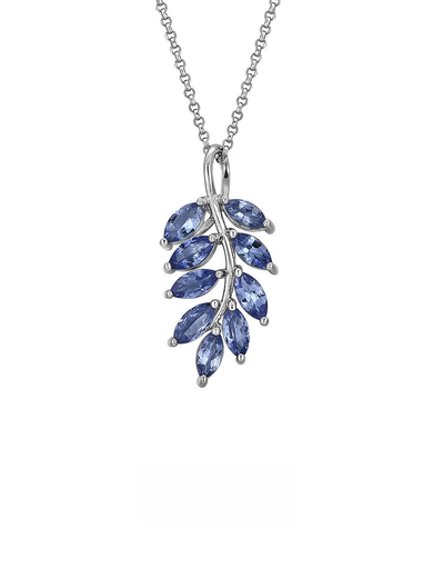 DYAI sterling silver natural tanzanite pendant necklace accessories women's light luxury high-end pendant niche birthday gift sterling silver necklace + brand gift box