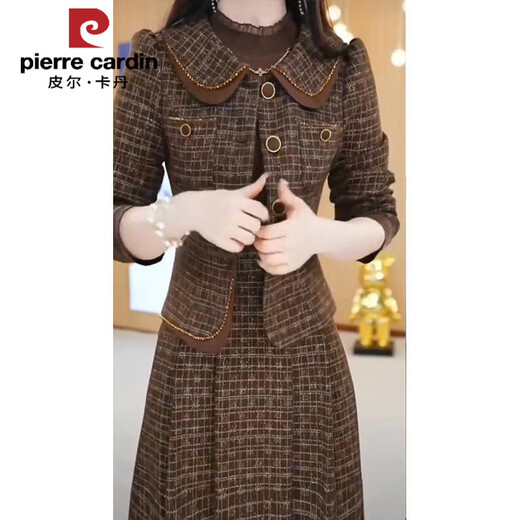 
Pier Cardin feel plaid two-piece doll collar 2025 spring and autumn new fashionable temperament and fashionable waist-hugging skirt suit for women 15930-Charine color suit 2XL [recommended 125-140Jin [Jin equals 0.5 kg]]