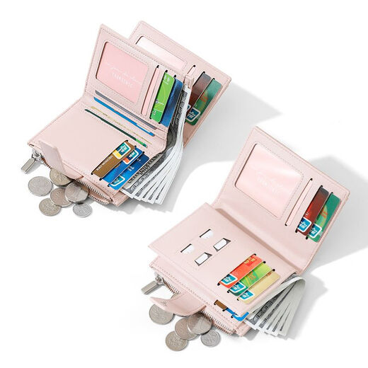 Taomicmic Nuevo gran capacidad para hombres y mujeres billetera corta billetera múltiple billetera billetera y9227 marrón
