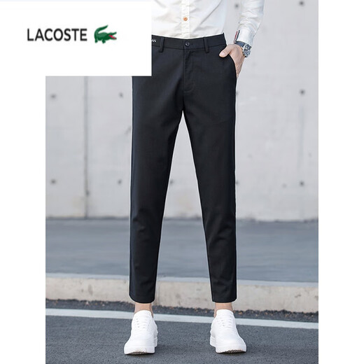 LACOSTE休闲裤男士2025年夏季新薄款商务正装西裤潮流九分长裤 9885B灰色 28 【90-105斤】