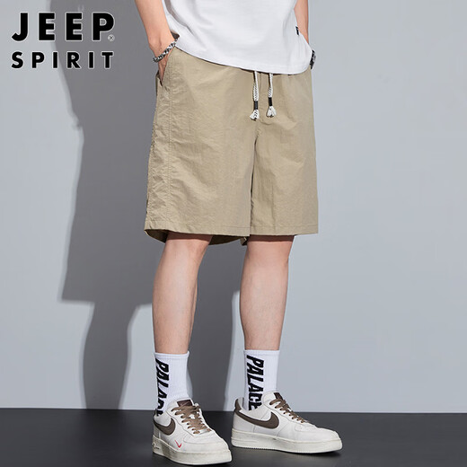 JEEP SPIRIT Jeep shorts men's summer ice silk thin medium pants men's high-end casual five-point pants American sports quick-drying pants