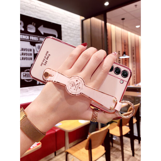 三星（SAMSUNG）适用原装S21FE手机壳S21ef腕带保护硅胶套5G全包防摔软壳SM一G9900网红女款galaxy新品创意斜挎挂 三星S21 FE【樱花粉】*带创意腕带支架送全屏软