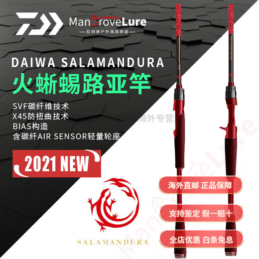 达亿瓦（DAIWA）21新款SALAMANDURA火蜥蜴 路亚竿钓鱼竿高碳轻量鱼杆 682m LXS-直柄-2.03米 中软调