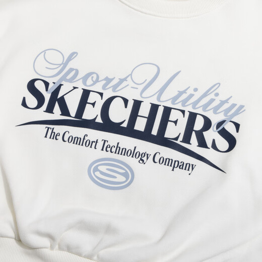 Skechers Sweatshirt Frauen Frühling und Herbst 2025 Neues weiß gestrickter Hals Mode Sweatshirt Outdoor Sport Pullover Frauen White-0074 S /155 /80A