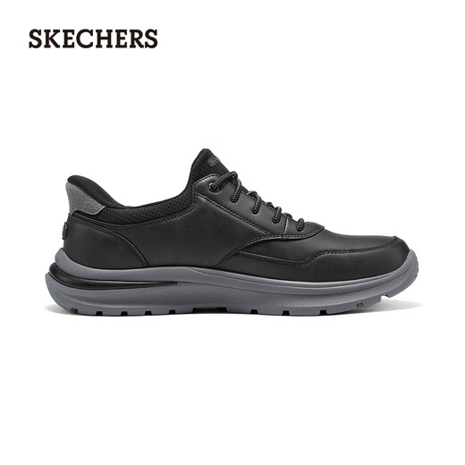 Skechers leather shoes men's slip-on soft-soled casual leather shoes 2025 autumn new arch support flash-on shoes 205492