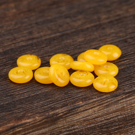 DL 1998 beeswax separator, bead separator, cultural toy bracelet separator, accessories gasket, Rudraksha accessories with abacus, chicken oil yellow, diameter 6mm, thickness 2.2 (10 pieces)