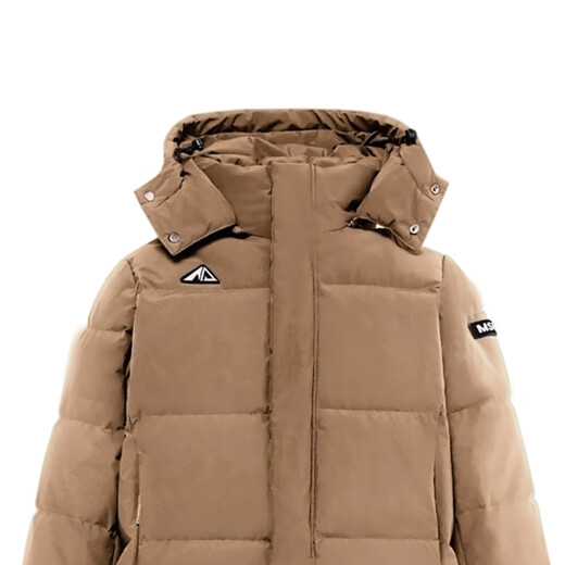 雪中飞秋冬新款时尚休闲百搭女式长款纯色连帽保暖羽绒服外套女 咖啡棕 M 165/88A