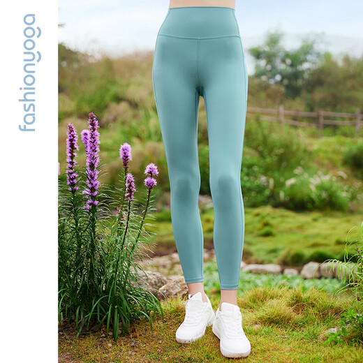 Fan Sheng Yoga Kleidung Sport Leisure Rennen im Freien Radfahren Kühle Hosen Gürtel Tasche Taille Huging Cropped Hosen Frauen Fy5918 Salt Lake Green S