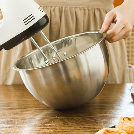 Hanboko food-grade stainless steel egg beater bowl, special for baking, splash-proof whipping cream kitchen household cake mixing bowl, professional egg beater bowl