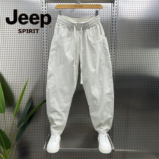 Jeep Spirit Sommer Neue atmungsaktive Schnelltrocknungs-Arbeitskleidung Casual Hosen für Männer lose geradlinige Hose mit breitem Bein Muschi Harlan Scimitar Hosen Militärgrün K210 M 100-125jin [Jin gleich 0,5 kg]