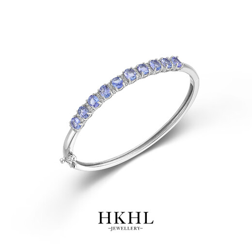 HKHL 925 Silver Natural Tanzanium Sapphire Bracelet Women's Silver Bracelet Light Luxury Niche Color Treasure Decoration Hand Decoration Girl Girdal Gift Tanzanium Stone Openter and Close Bracelet [Certificat + Light Luxury Boîte-cadeau]