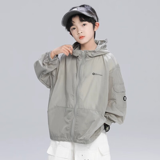 Boys' summer sun protection clothing jacket 2025 new summer children's sun protection clothing thin section medium and large boys summer style trendy CQS-T906 gray 140