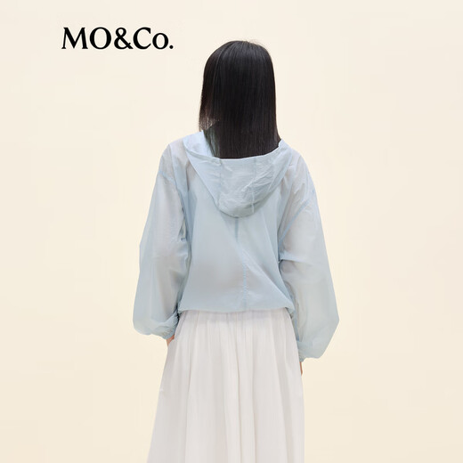 
MO/Co.[active series] Jacket 2025 autumn new product UPF50+ sun protection outdoor hooded jacket MBE3JKT025 Ice gray blue XS /155