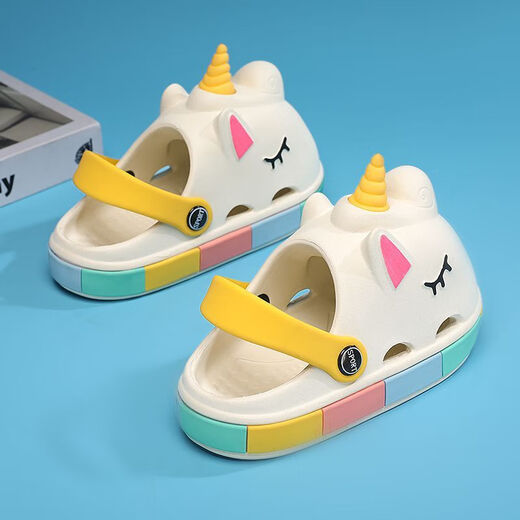 G. DUCKKIDS little yellow duck children's slippers 2025 summer new hole shoes wear soft sole non-slip medium and large children's lightweight sandals pink [inner length 15.0cm] 24