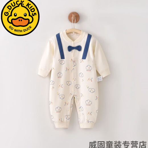 G.DUCKKIDS婴儿连体衣春秋棉质无骨宝宝哈衣长袖爬服幼童包屁衣新生儿衣服 13583【建议室内20-27℃】 66cm 66（建议3-6月12-14斤）