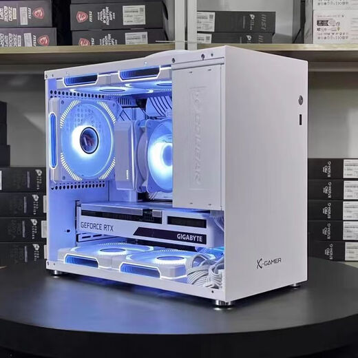 MAXSUN AMD R5 5600X/9600X/RTX5060/RX7650GRE mini host ITX complete machine portable DIY computer assembly machine desktop mini office desktop six 5600X+5060 8G+16G+1TB black/white optional