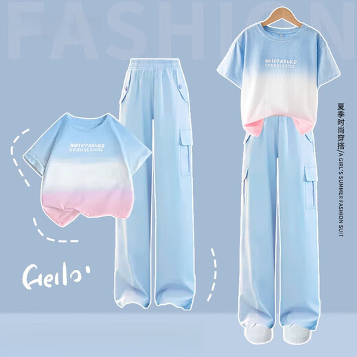 
DISNEY Disney Girls Suit Summer 2025 New Fashionable Children's Short Sleeve Working Pants Big Children's Summer Fashionable 19150 Purple 15265 Apricot 120 cm