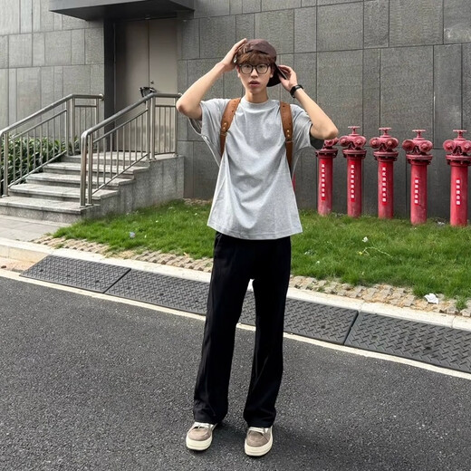 迪伽达黑色牛仔裤子男士夏季新款美式vibe弯刀高街cleanfit直筒微喇长裤 DFFS-701黑色 S