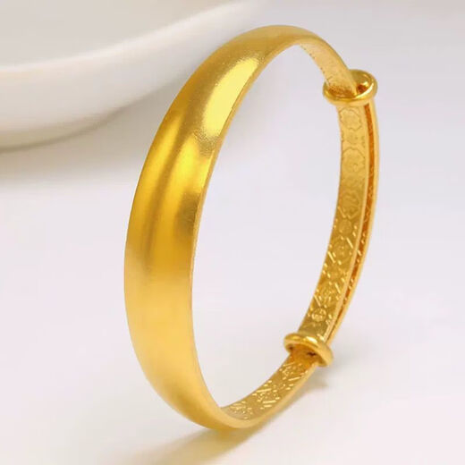 Linzimo Hong Kong gold 18K glossy bracelet for women, real gold 18K meteor shower bracelet, gold shop bracelet, holiday gift for wife, 26g glossy bracelet (gives ring)