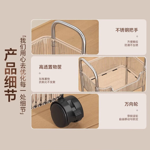 Shunyou Store Rack bodenstand transparent Snack Trolley Mehrschichtiger beweglicher Kabinett Kosmetischer Speicher Rack SY-1345