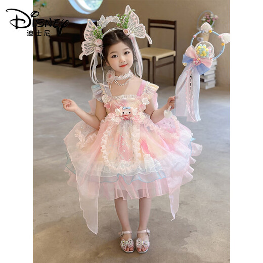 迪士尼（Disney）女童连衣裙夏装吊带礼服儿童生日美乐蒂公主裙女孩夏季洛丽塔裙子 送拖尾+JSGY6628美乐蒂洛丽塔彩 100 cm
