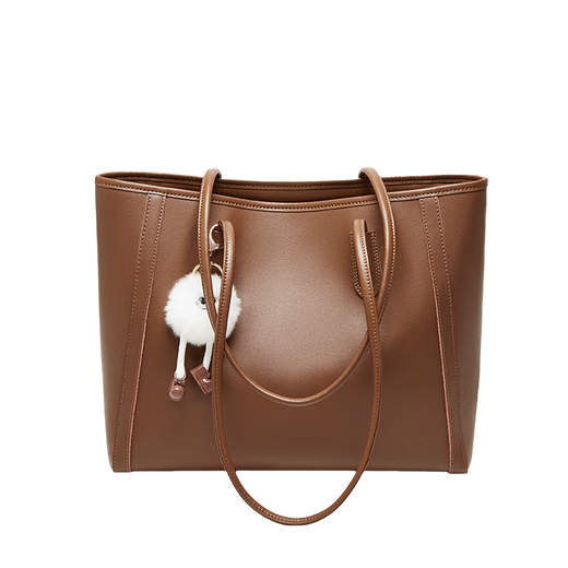 Kinstrdz Tote Bag Femme 2025 Nouvelle capacité de grande capacité en cuir authentique High Sense Commuter à une épaule sac d'anniversaire Brown Brown