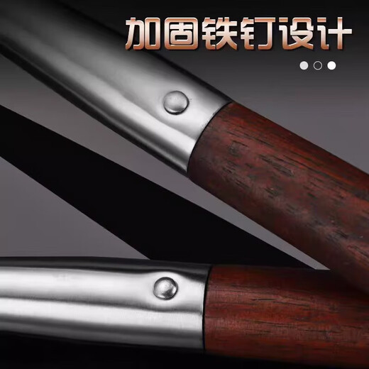 Thickened stainless steel cooking spoon, household long-handled soup spoon, household soup colander, extended spatula, cooking spatula, pear wood-spoon, stainless steel, extended and thickened