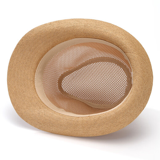 Hengyuanxiang middle-aged and elderly hat men's summer top hat sun hat cool hat casual outdoor mesh dad summer breathable straw hat style two shallow khaki M (56-58cm) adjustable
