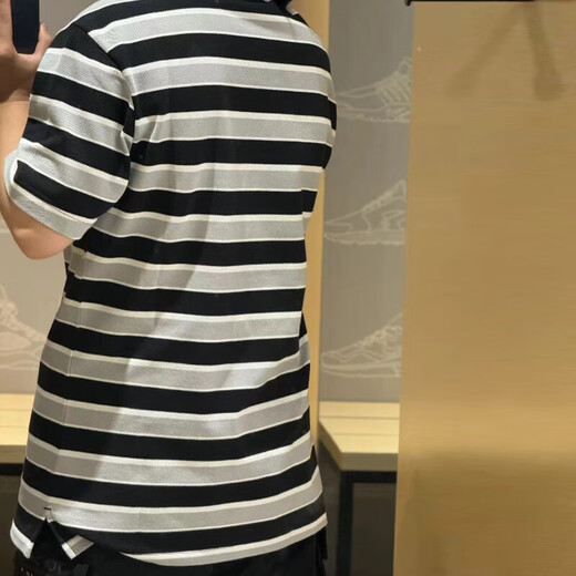 Nike short-sleeved men's clothing 2024 summer new outdoor fitness sportswear POLO shirt striped versatile lapel casual T-shirt FN3897-010 L / Suggested 130-150Jin [Jin equals 0.5 kg]