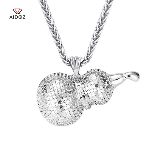Aido Diamond pt950 platinum gourd pendant for women, platinum Fulu bamboo bracelet, turned flower unicorn set, medium version gourd pendant, weight 9.5-9.7g + free silver chain