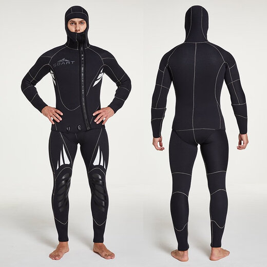 Shabat 5mm thickened diving suit men's split warm snorkeling and cold-proof deep diving equipment long-sleeved swimsuit women 1049 split 5MM black M