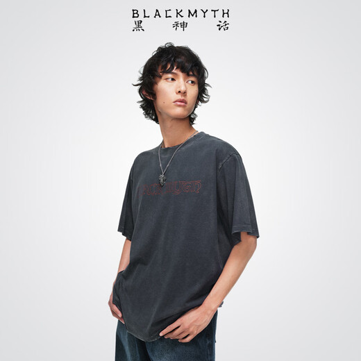 Black Myth Guangzhi short-sleeved T-shirt Black Myth Wukong official peripheral clothing Men and women same style print casual and loose L